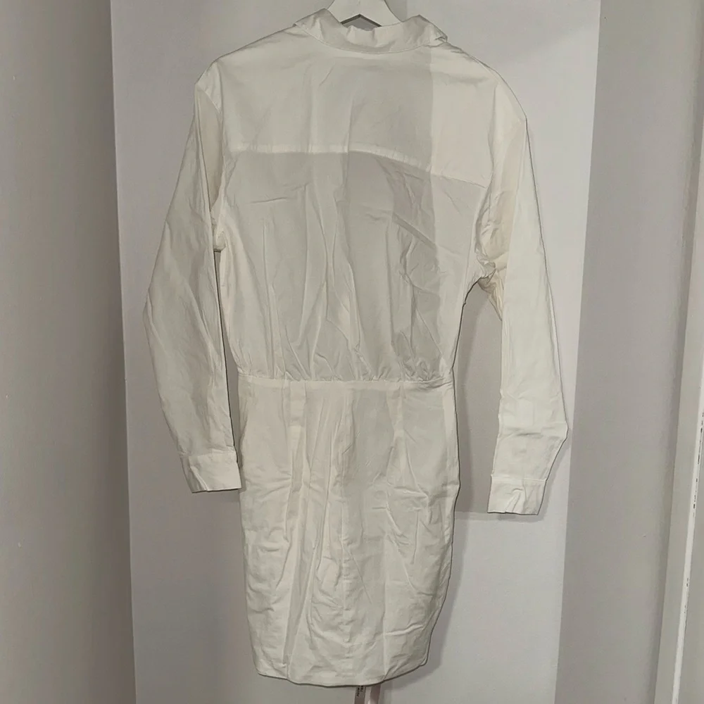 House of CB - ‘Nicolette’ White Draped Shirt Dress - Picture 13 of 14